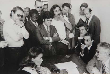 Ângela presta depoimento em agosto de 1973. Acervo Estado de Minas
