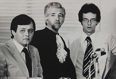 Fragoso (ao centro) com os filhos Fernando (esq) e José Carlos. Acervo Estado de Minas
